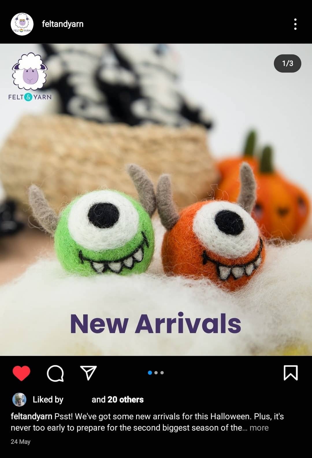 New Arrival Monster Head - Felt and Yarn